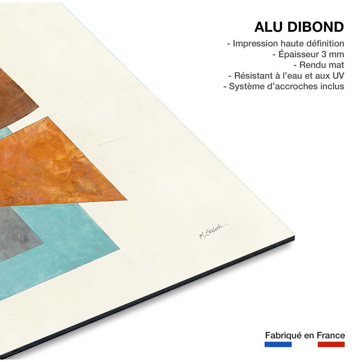 Tableau Quintet turquoise tableau alu dibond, HEXOA