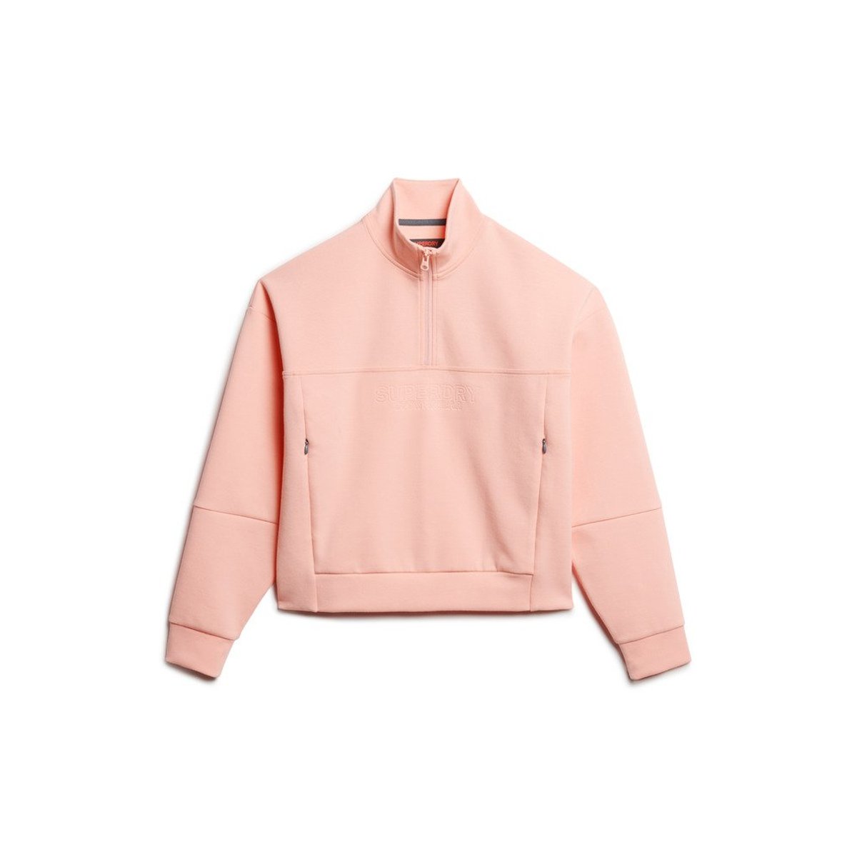 Veste décontractée à col zippé Sport Tech rose perle pêche, SUPERDRY