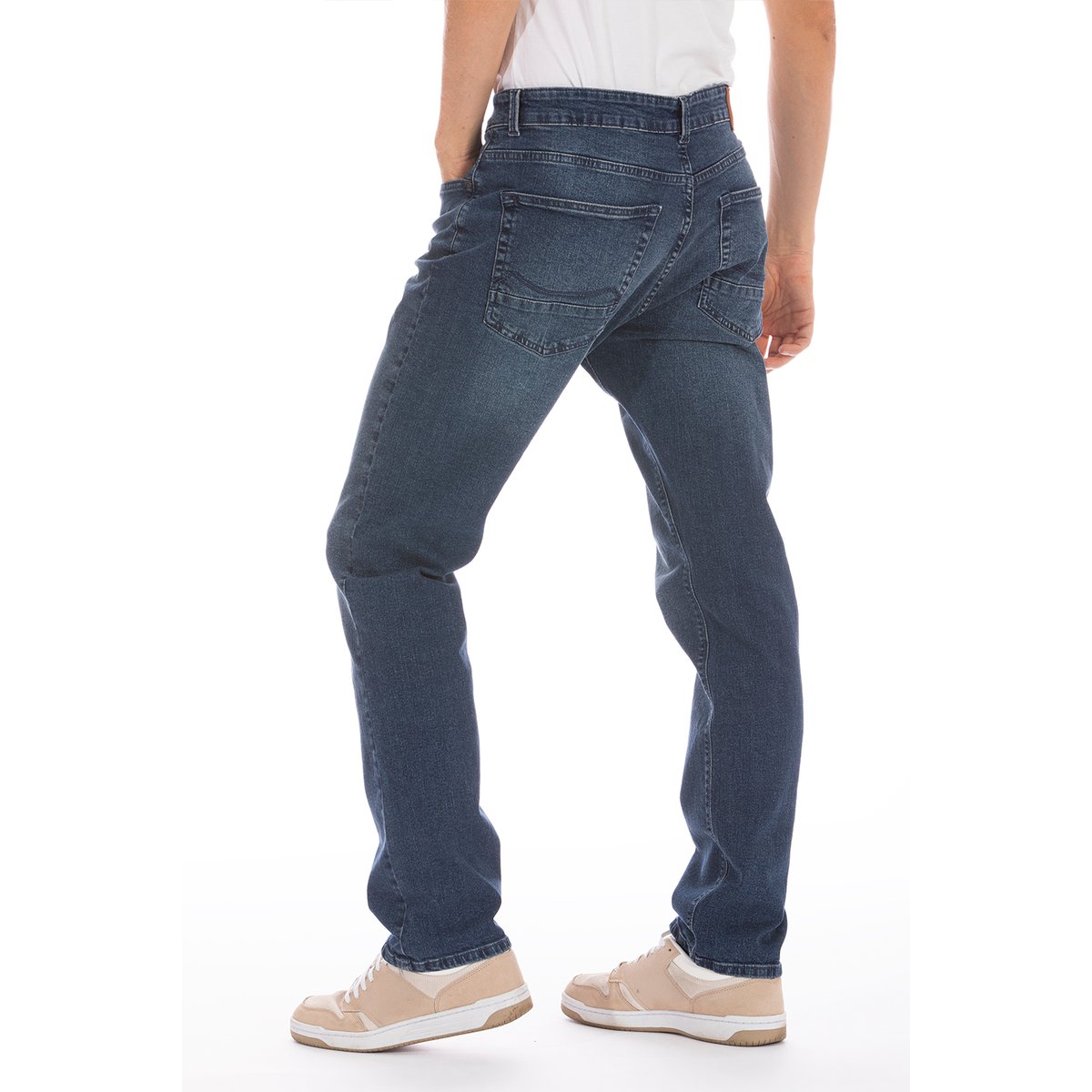 Jeans ARKON8 coupe droite stretch brossé, longueur 32 bleu, RICA LEWIS