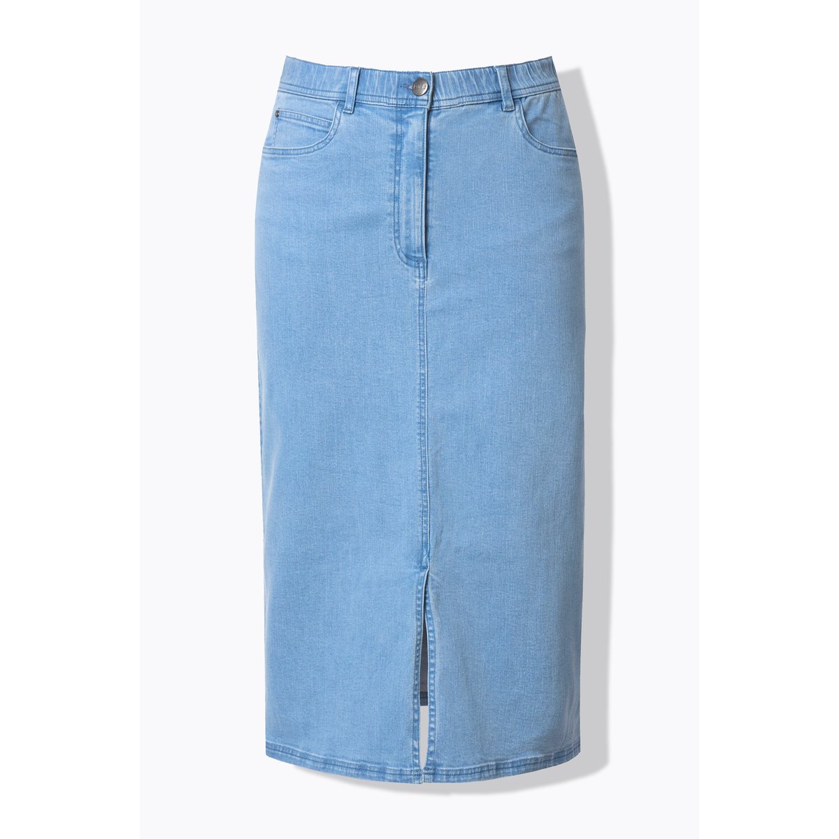 Jupe en jean de coton bio, fente d'aisance bleu jean, ULLA POPKEN