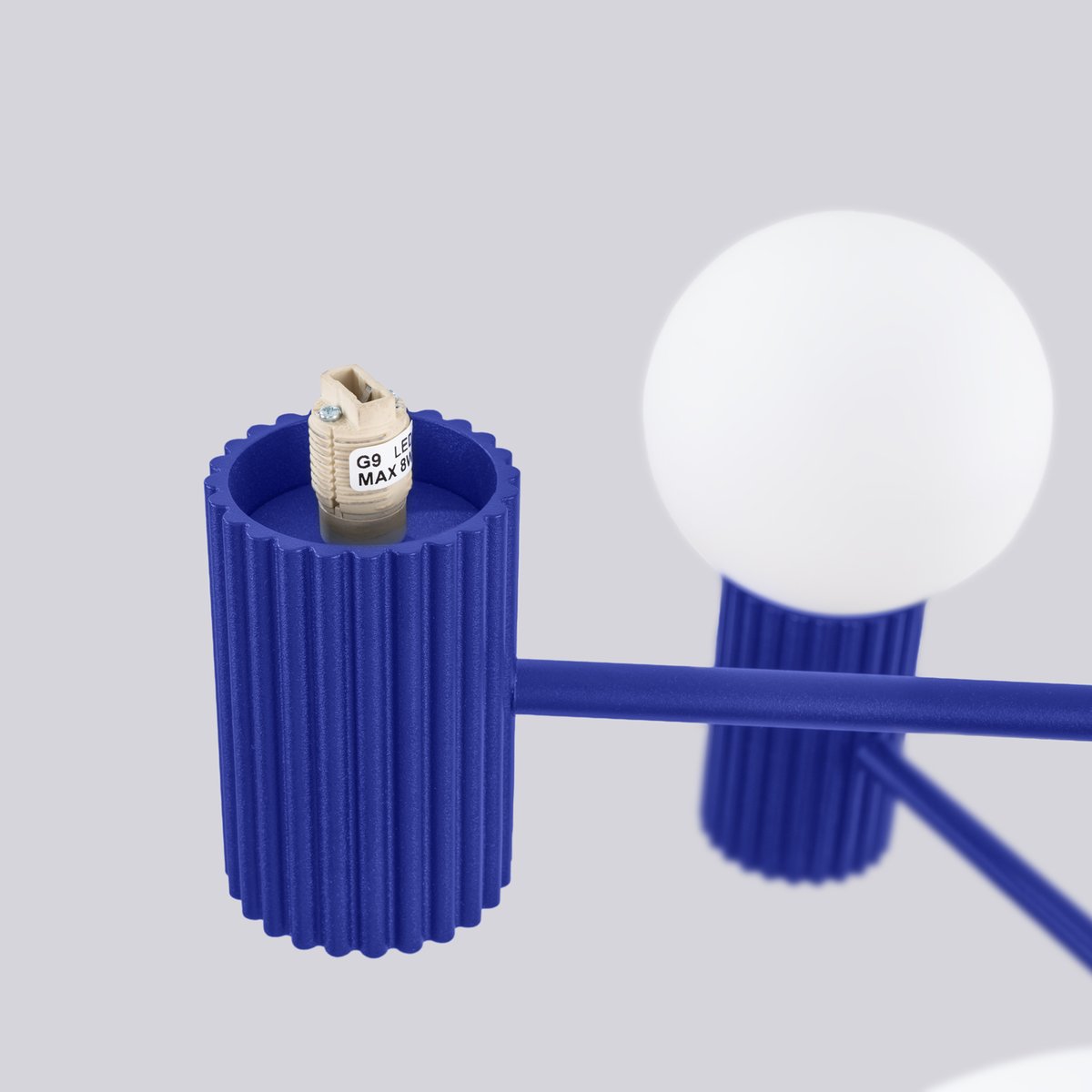 Lustre Aluminium Outremer G9 6 Halo bleu, EDEN