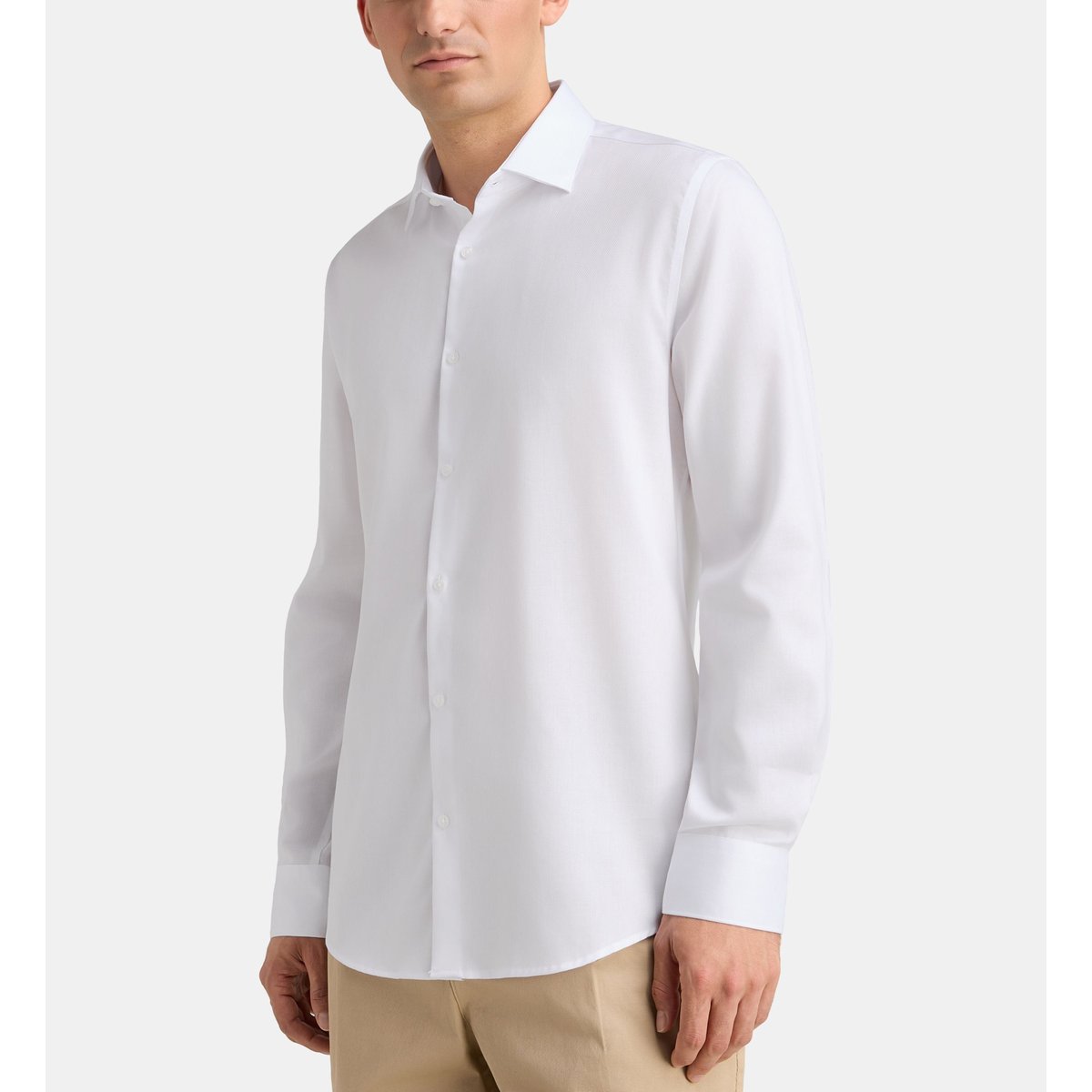 Chemise ajustée msrpin sans repassage coton blanc, GALERIES LAFAYETTE