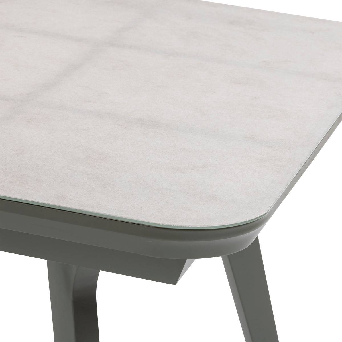 Table de jardin extensible 12 places en aluminium et verre PULPY gris, HESPERIDE