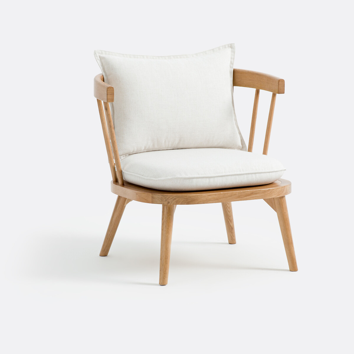 Fauteuil chêne et tissu, Portman beige, LA REDOUTE INTERIEURS
