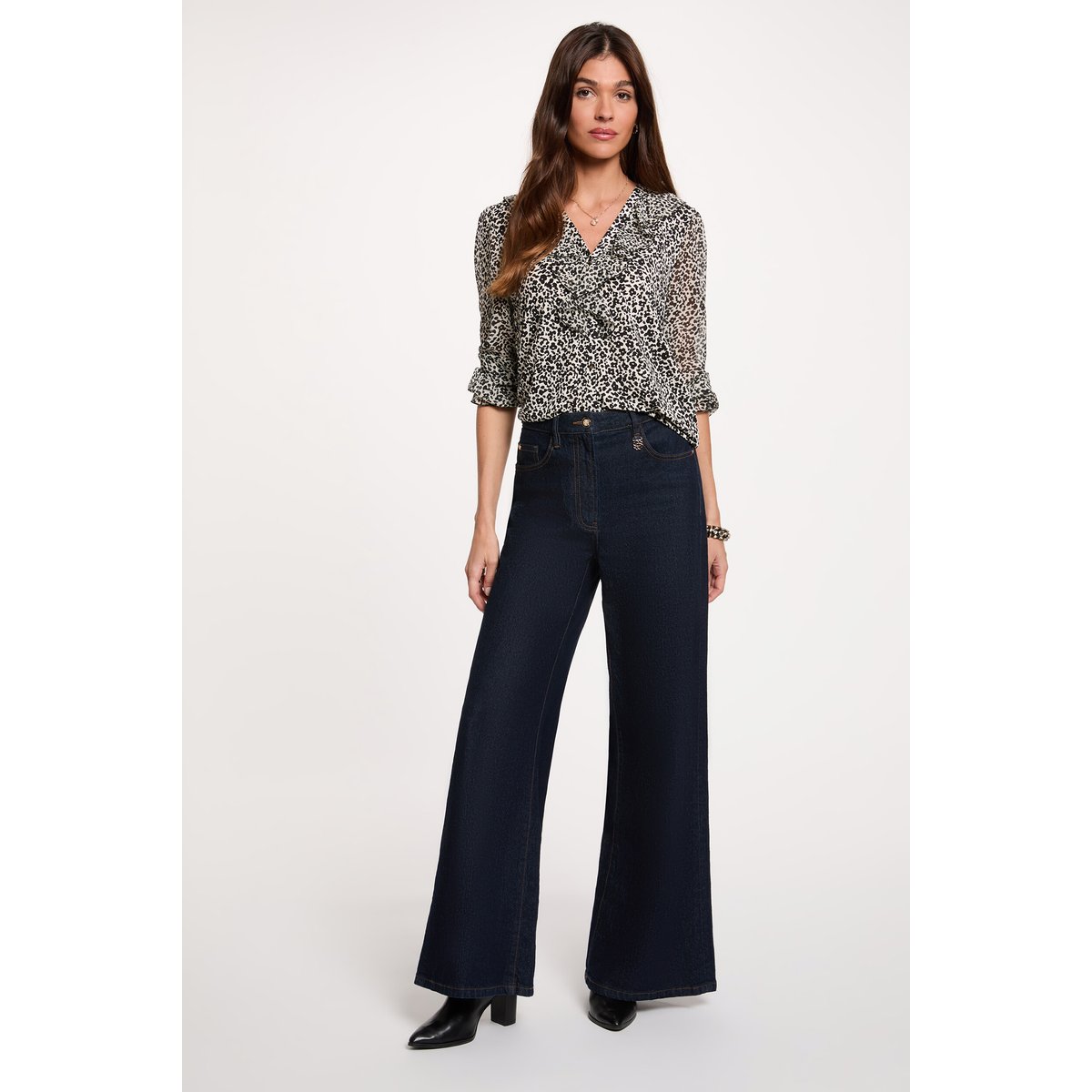 Chemise voile col v blanc, MORGAN