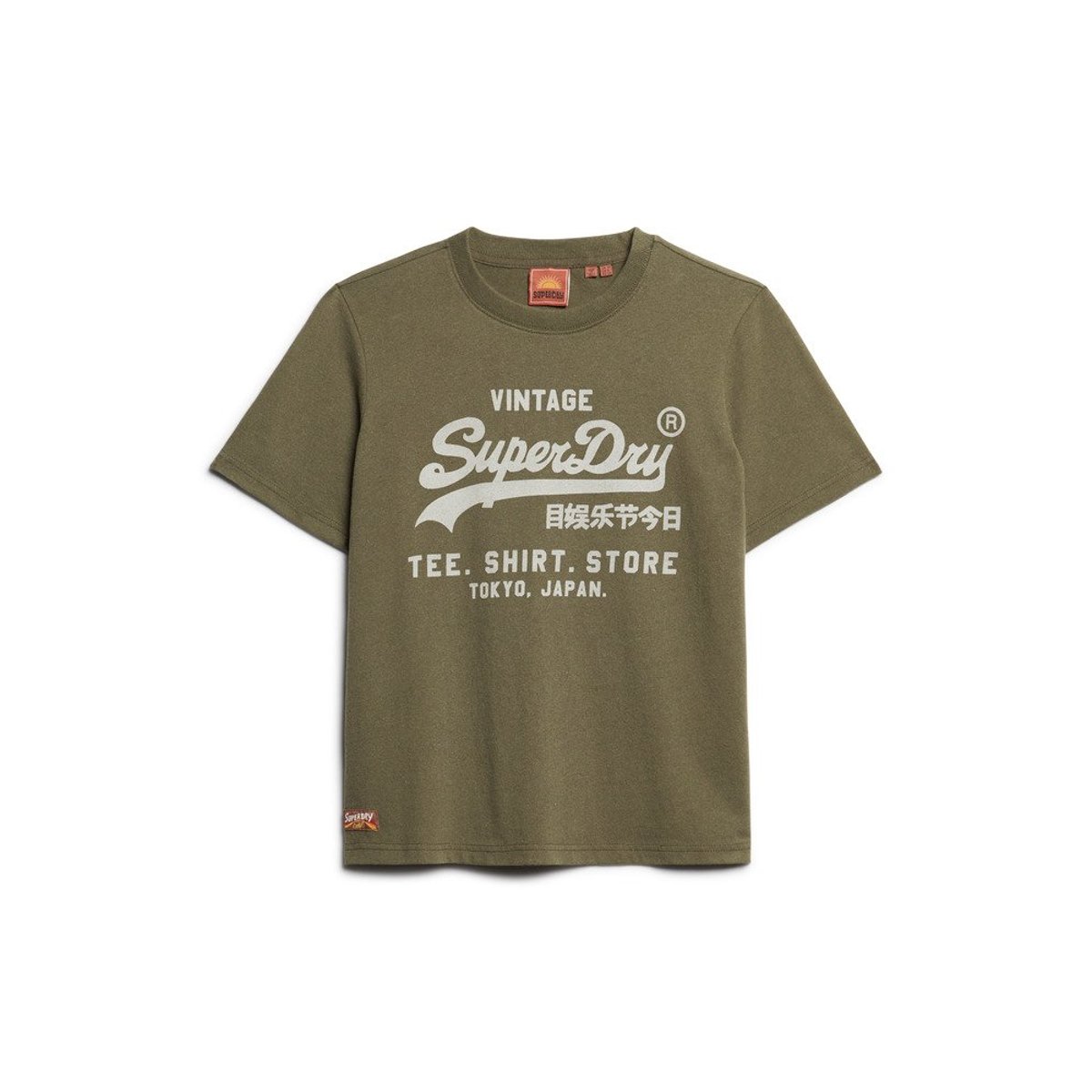 T-shirt décontracté Vintage Logo Heritage kaki chiné, SUPERDRY