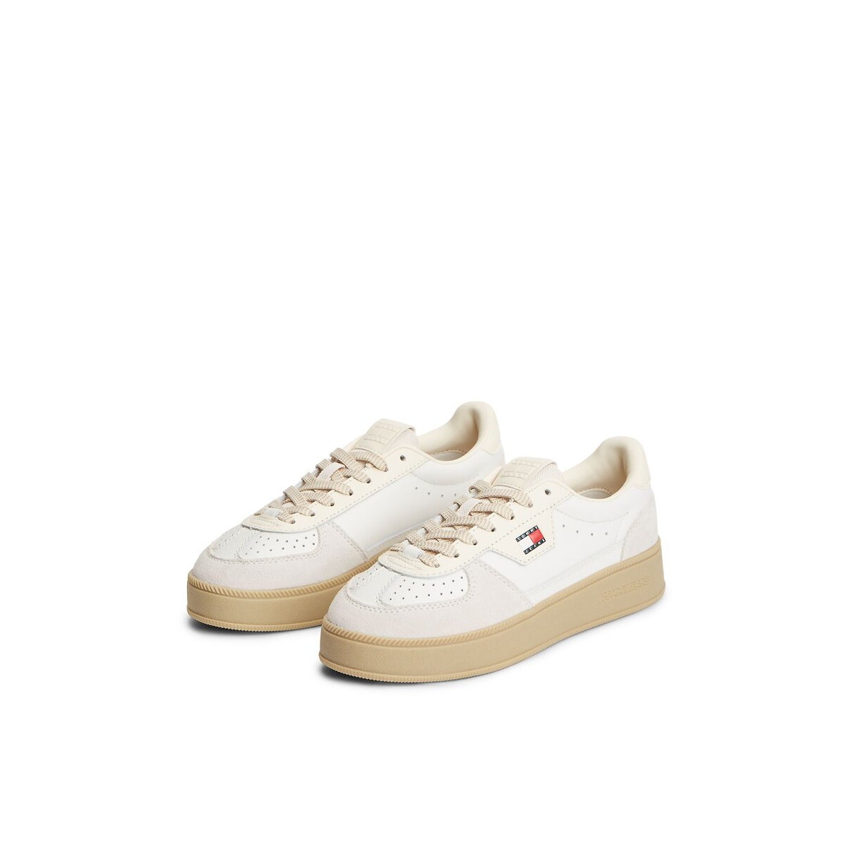 The Greenwich Platform Leather Trainers ecru , TOMMY JEANS