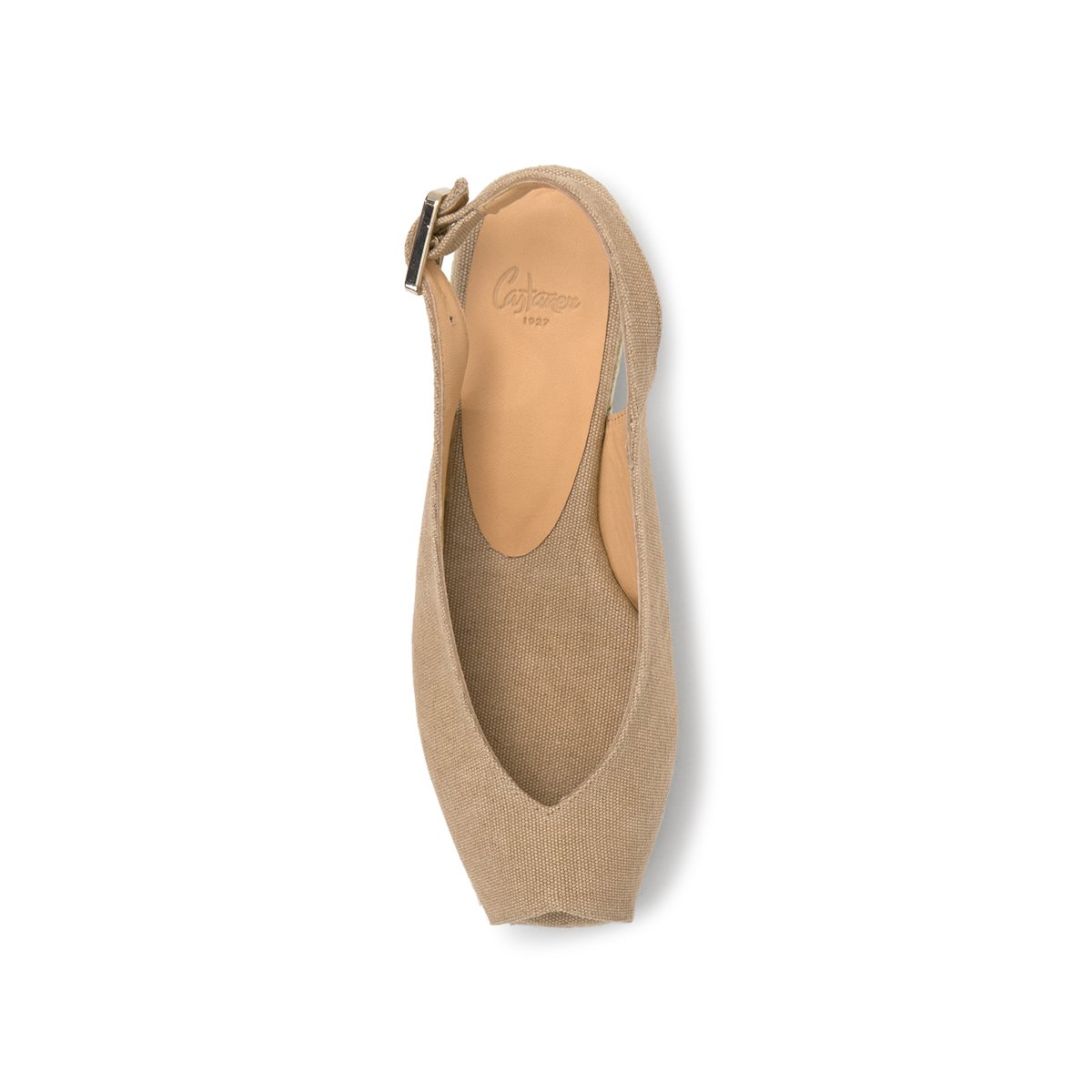 Espadrilles compensées à bout carré ouvert DOSALIA PLATFORM sable, CASTANER