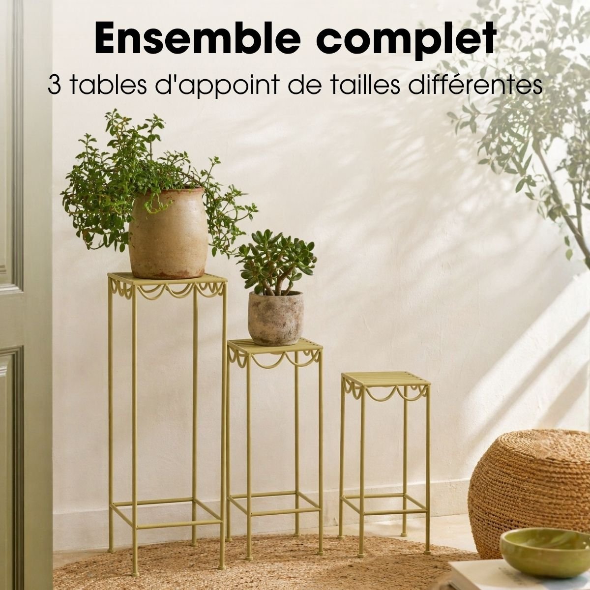 Support Pour Plantes D'extérieur ROSALIE vert clair, MICA DECORATIONS