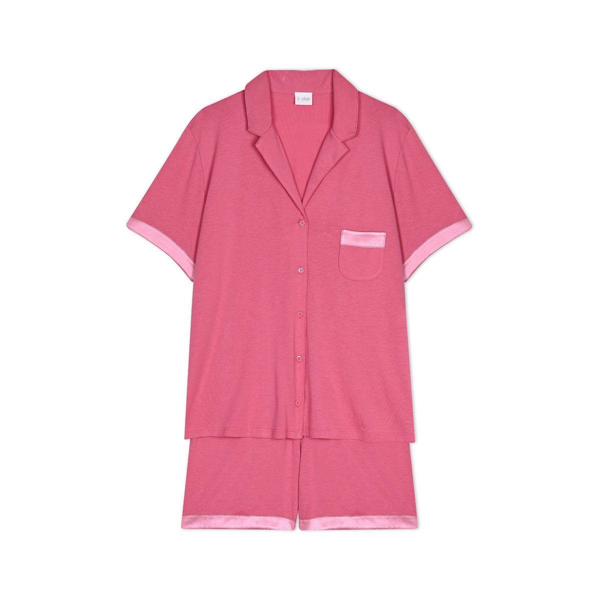Pyjama short en coton modal MILY 200 rose, LE CHAT