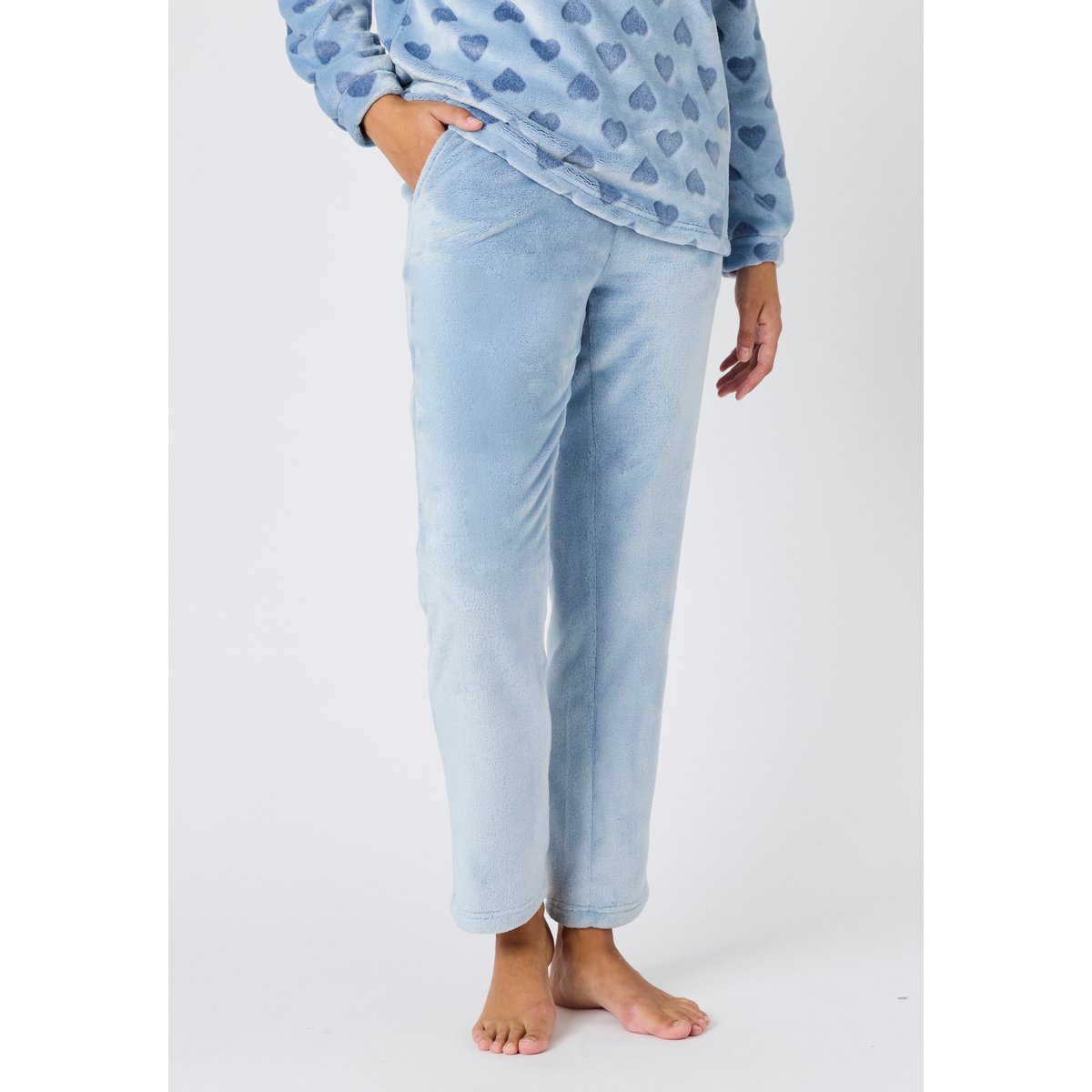 Pyjama Thermolactyl maille polaire embossée bleu grisé, DAMART