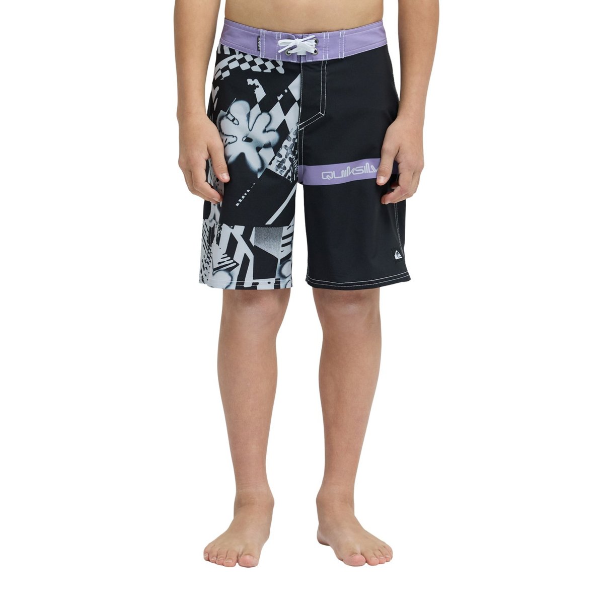 Boardshort SURFSILK STRAIGHT 17" noir black block momentum, QUIKSILVER