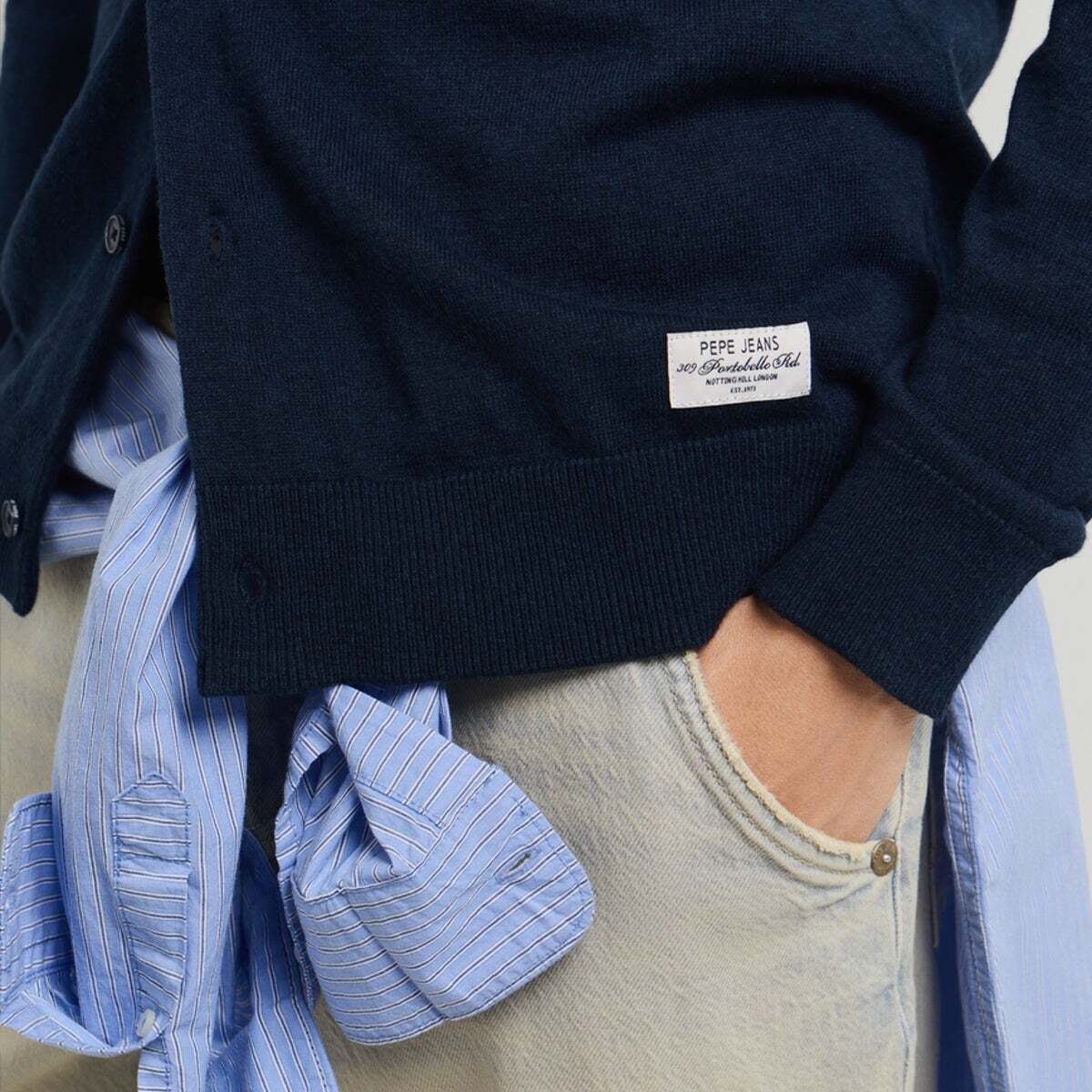 Cardigan En Maille Coupe Regular bleu dulwich, PEPE JEANS