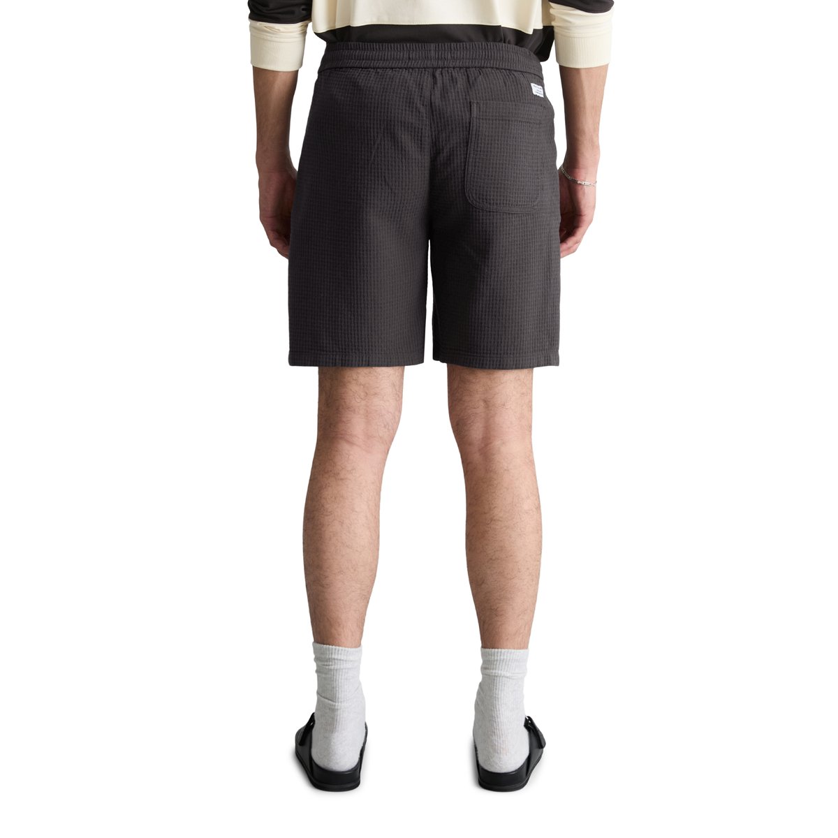 Short relaxed avec une fine structure gaufrée gris foncé, MARC O’POLO DENIM