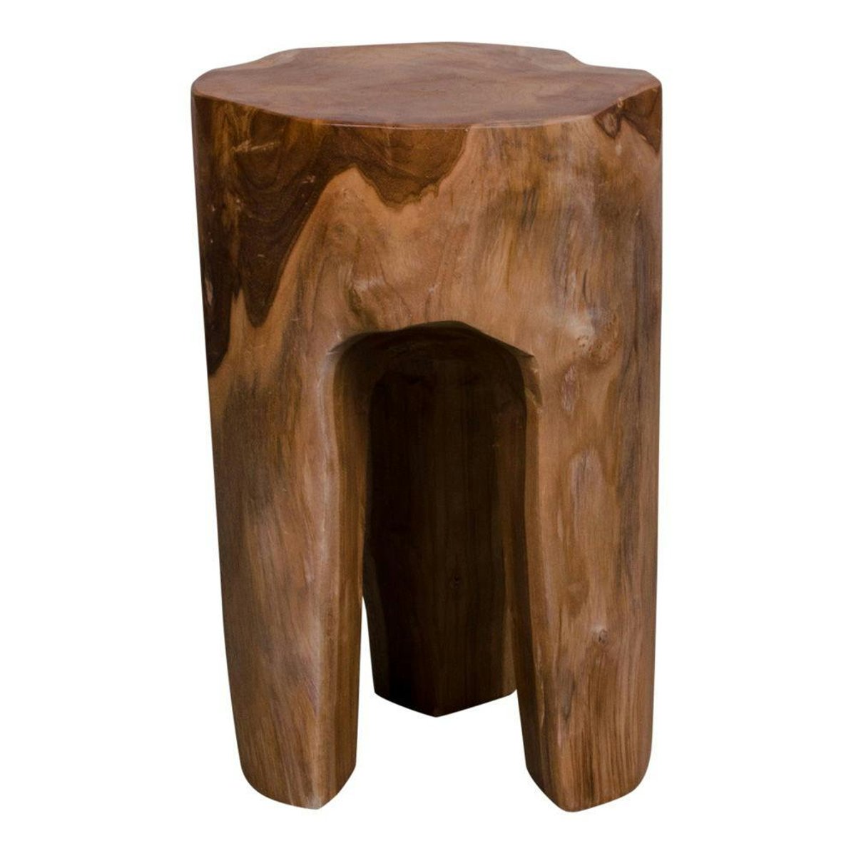 Tabouret chevet en bois de teck - 3 pieds ARIZONA bois naturel, PIER IMPORT