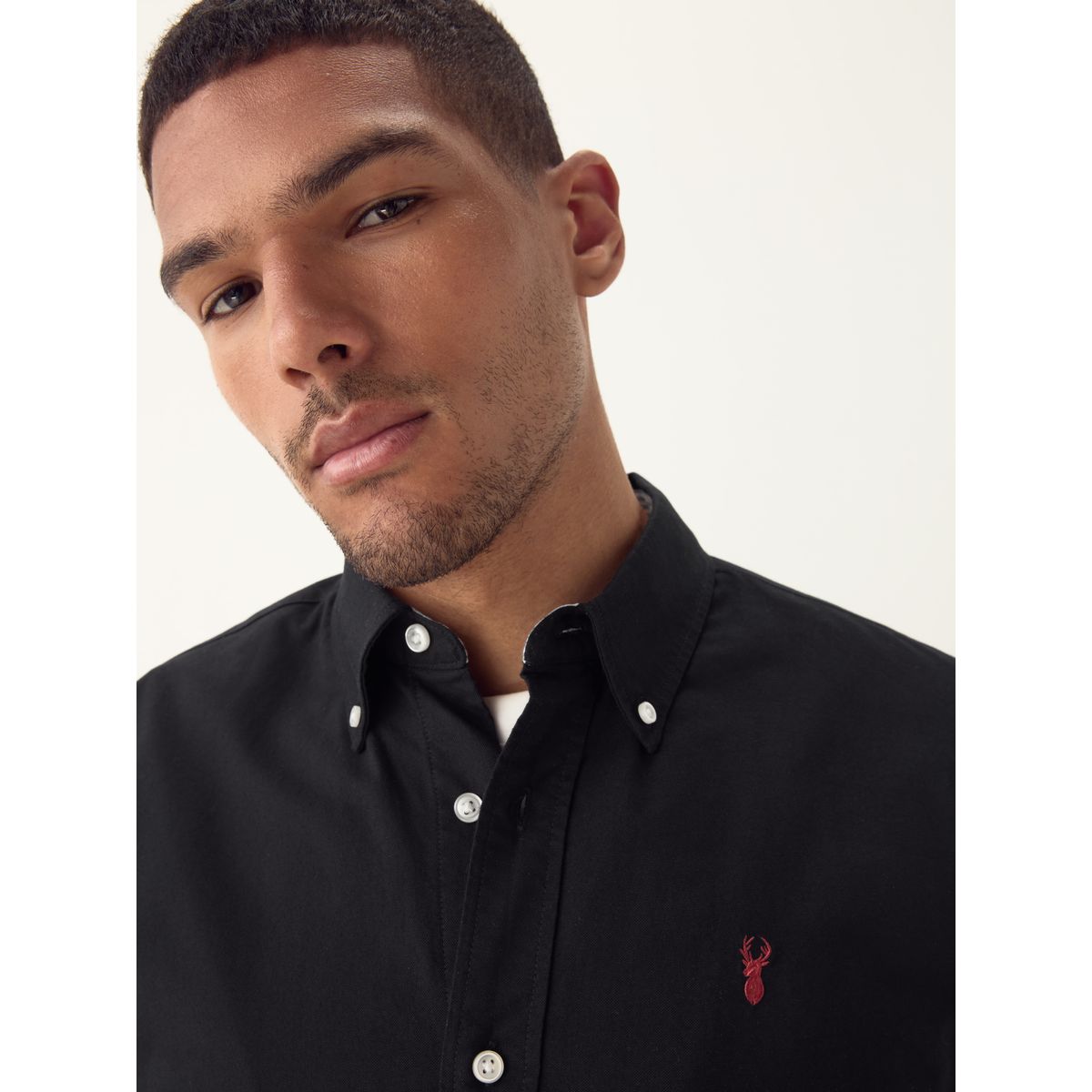 Chemise oxford à manches courtes noir, NEXT