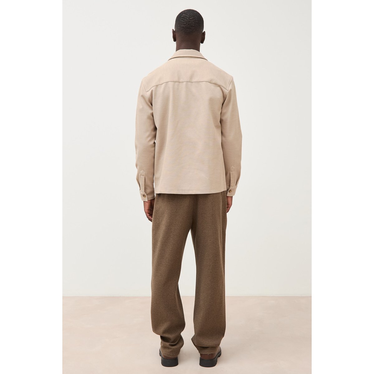 Surchemise droite col américain beige, BONOBO
