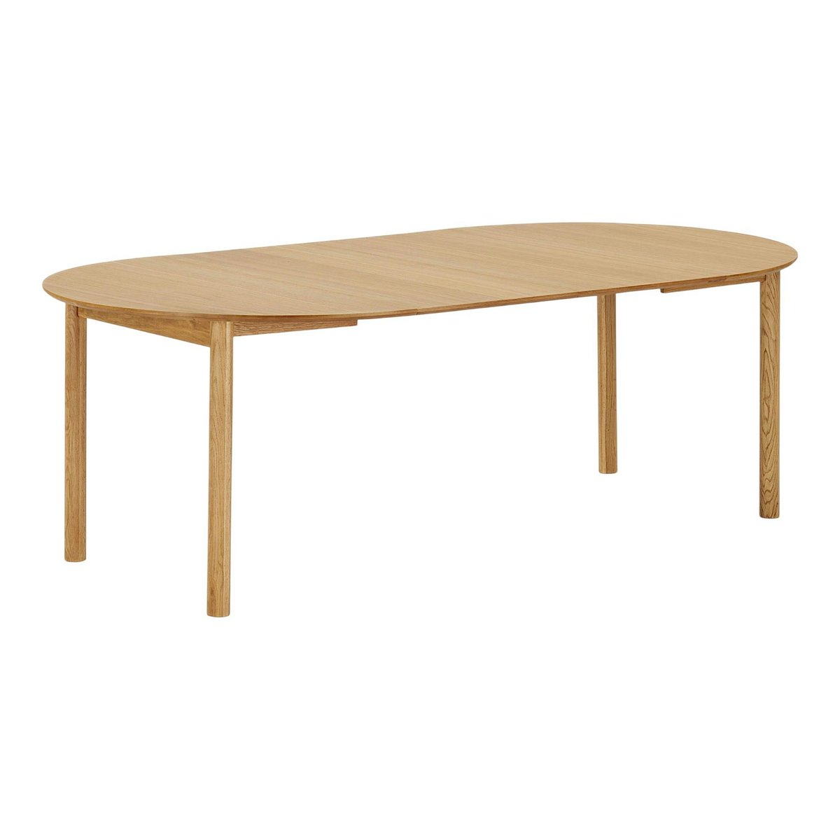 Table ronde placage bois de chêne ø120 + 2 rallonges TARAZ bois naturel, PIER IMPORT