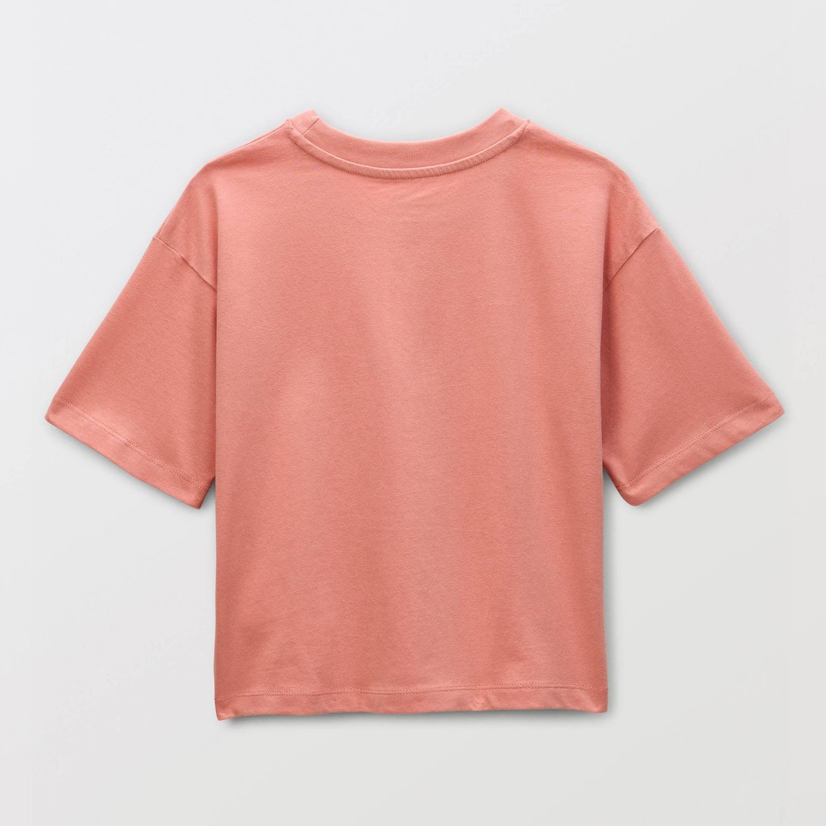 T shirt uni manches courtes en coton shrimp, MONOPRIX