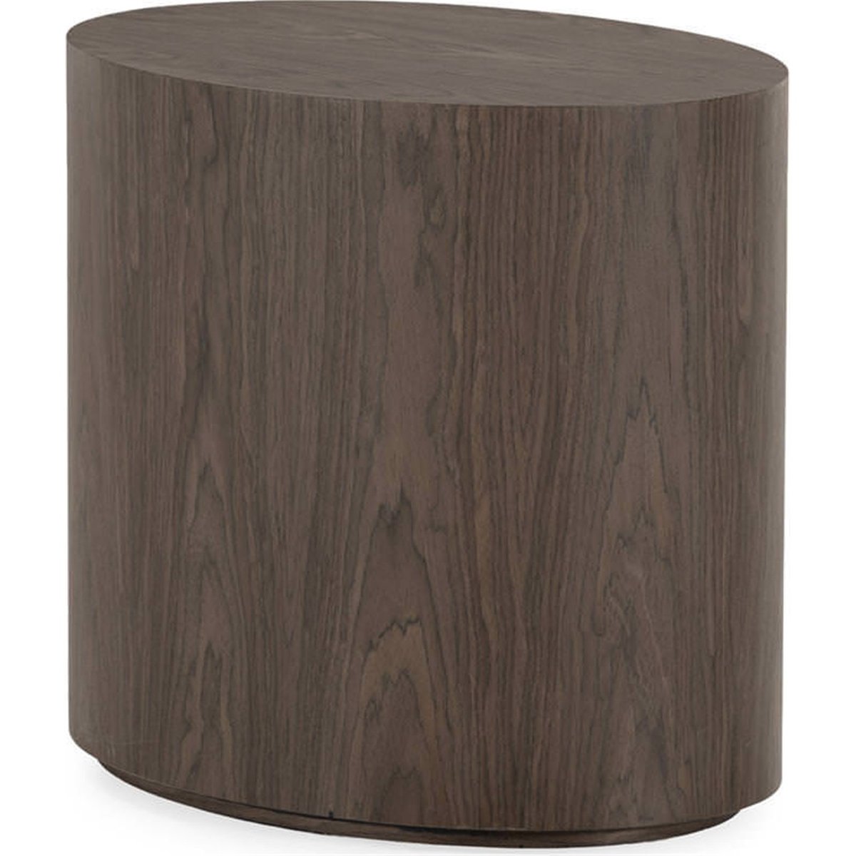 Table de chevet arrondie en bois marron foncé, RECOLLECTION