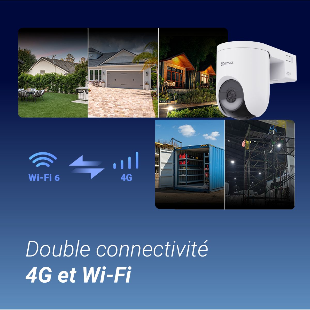 Caméra de surveillance HB8 Lite 4G & Wifi Kit couleur unique, EZVIZ