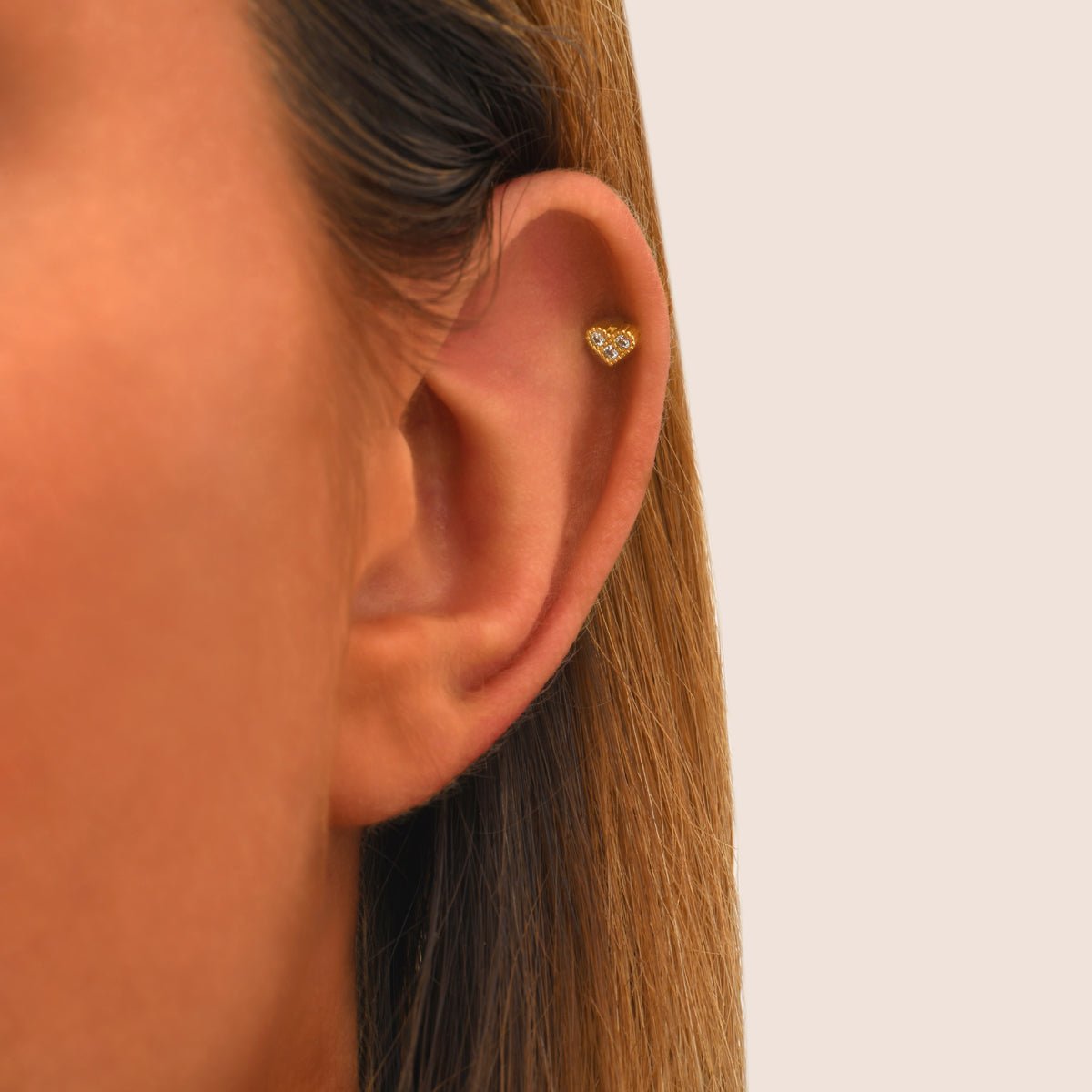 Piercing plat heart - candy blanc, CAROLINE NAJMAN
