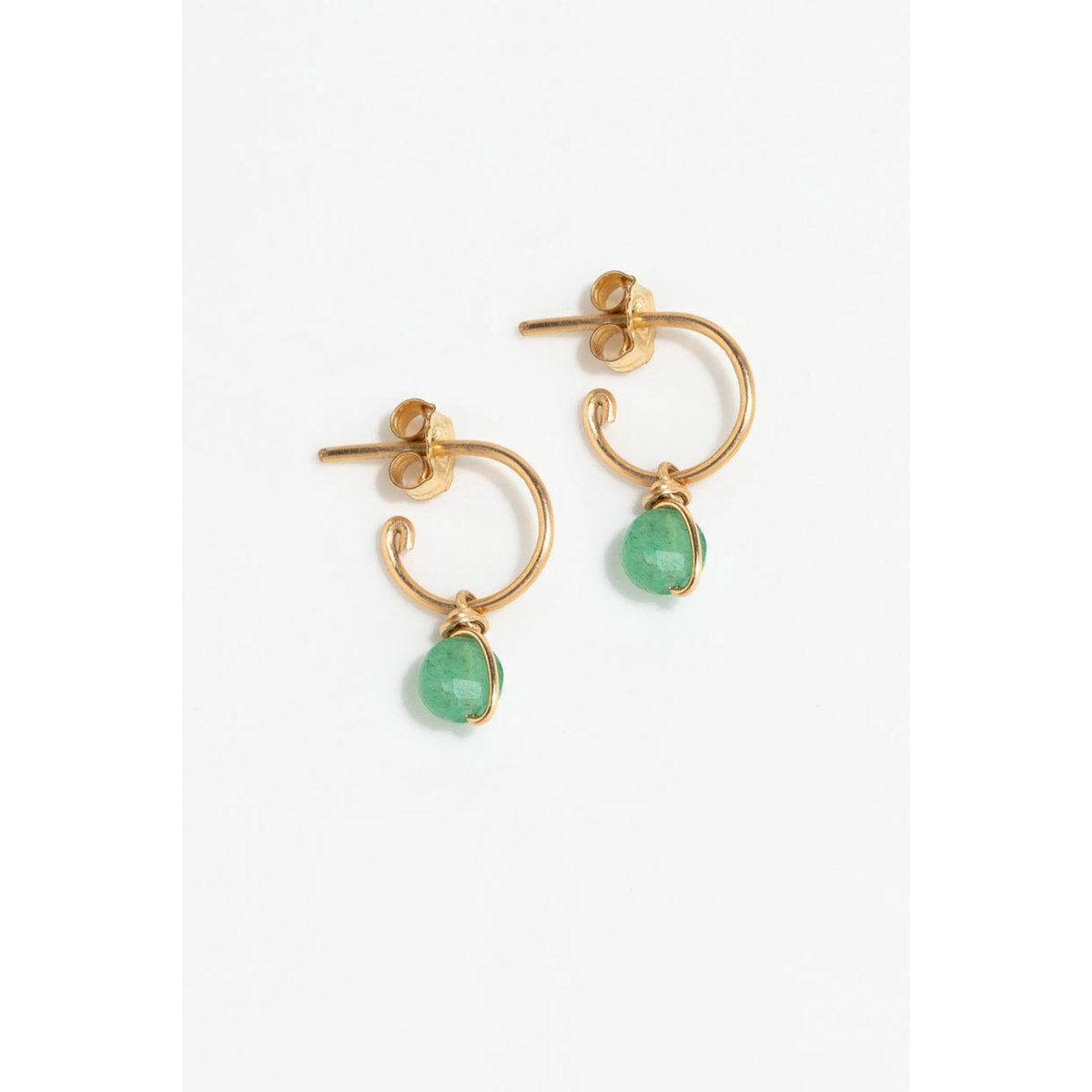 Mini créoles Stella - Aventurine argent / tanzanite, YAY PARIS