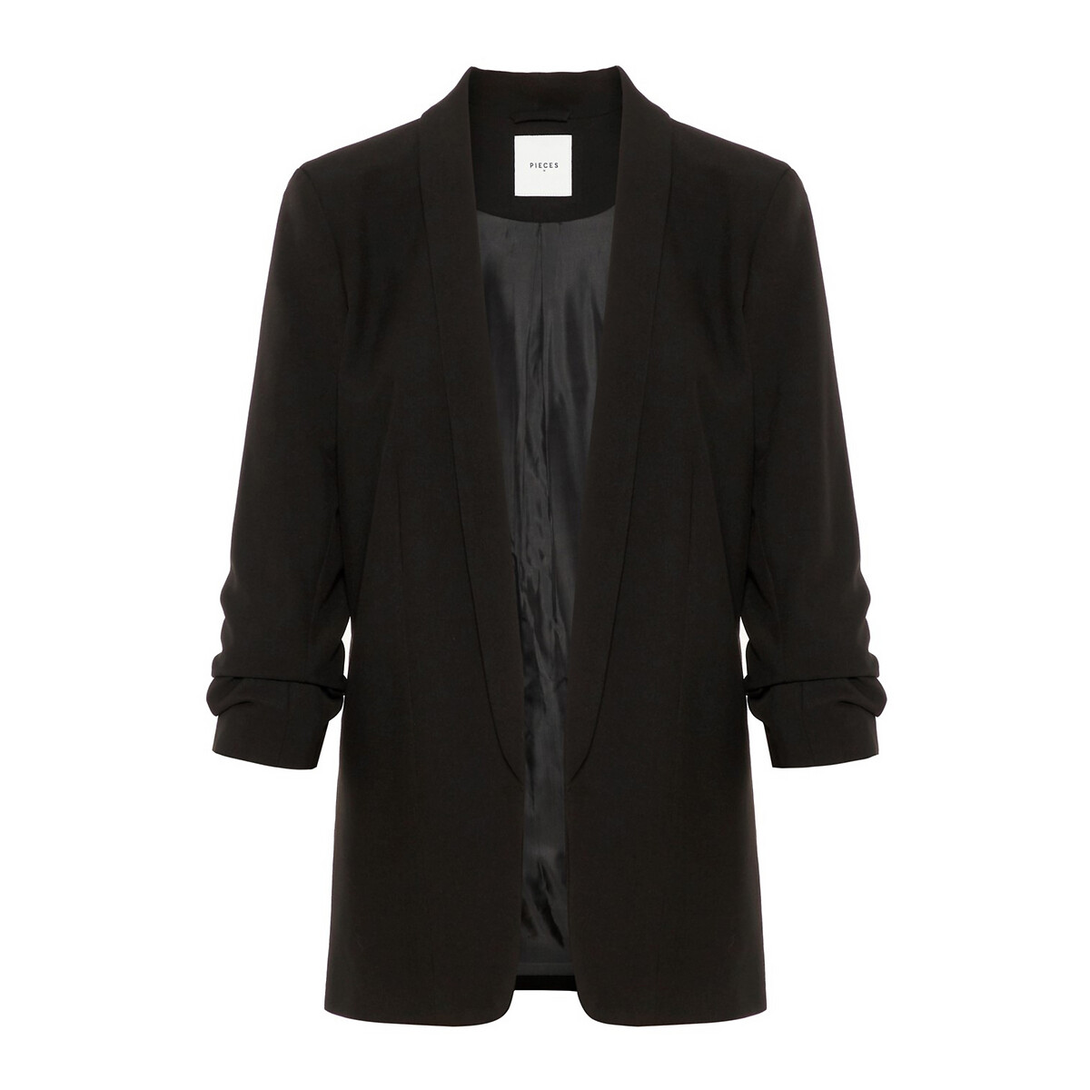 Blazer com corte direito preto , PIECES
