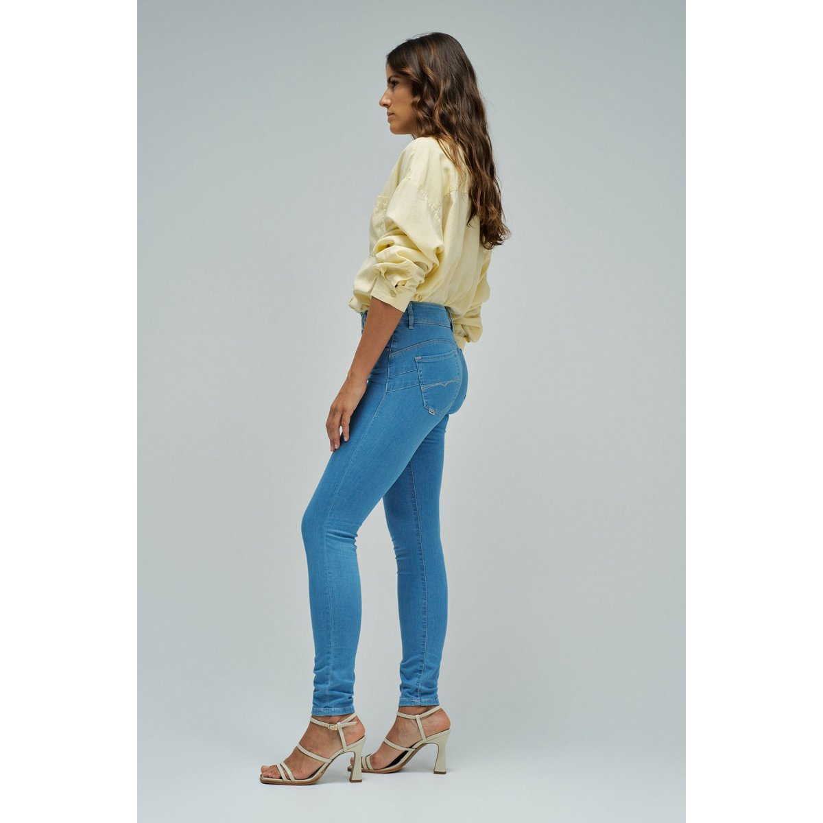 JEAN SECRET PUSH IN SKINNY SOFT TOUCH bleu turquoise, SALSA JEANS