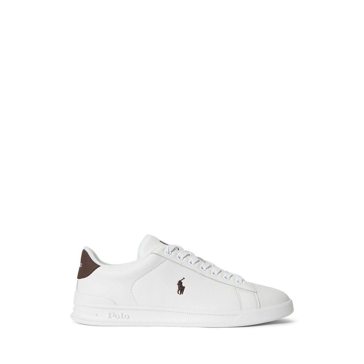 Heritage Court 3 Leather Trainers white/brown, POLO RALPH LAUREN