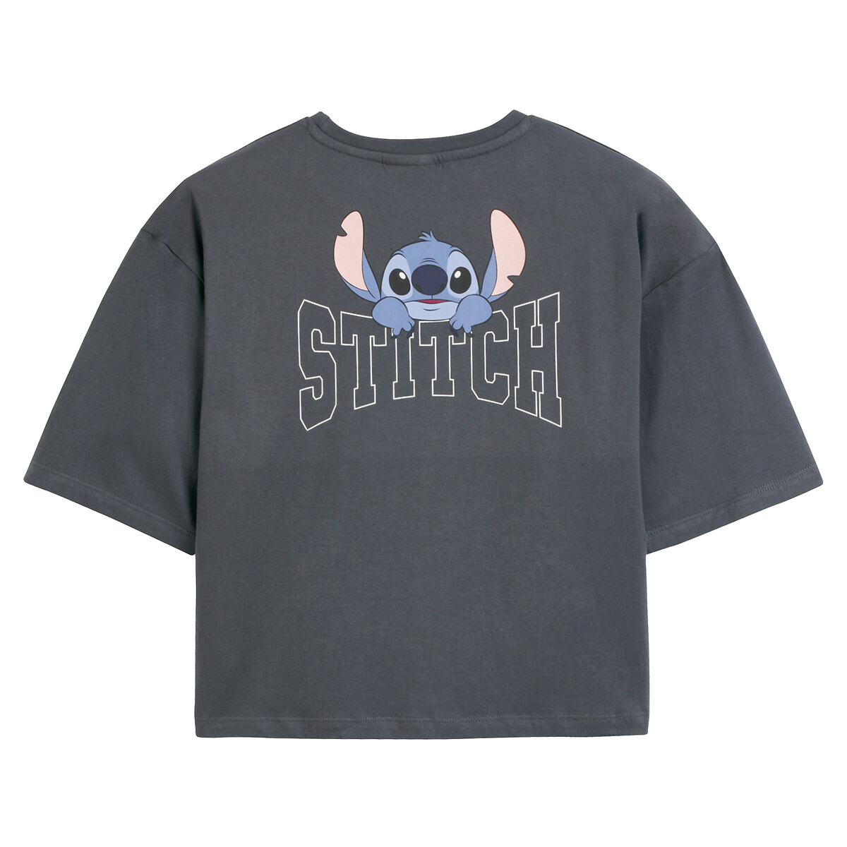 Cotton Teen Girl T-Shirt charcoal grey, STITCH