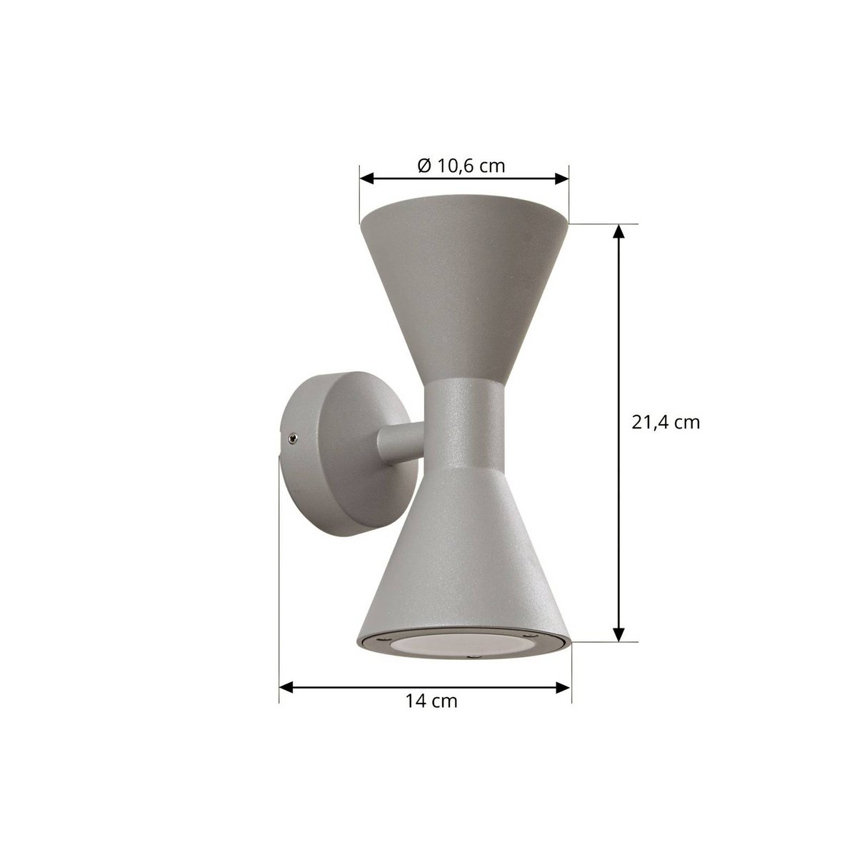Applique extérieure en aluminium moderne gris, LUCANDE