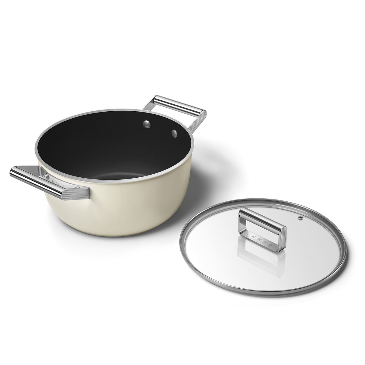 Caçarola antiaderente 24 cm, SMEG creme, SMEG