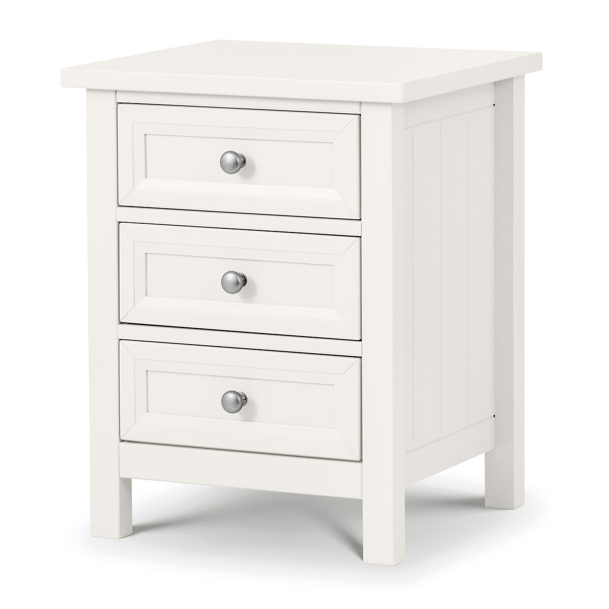 Portland Shaker Style 3 Drawer Bedside Table ecru , SO'HOME