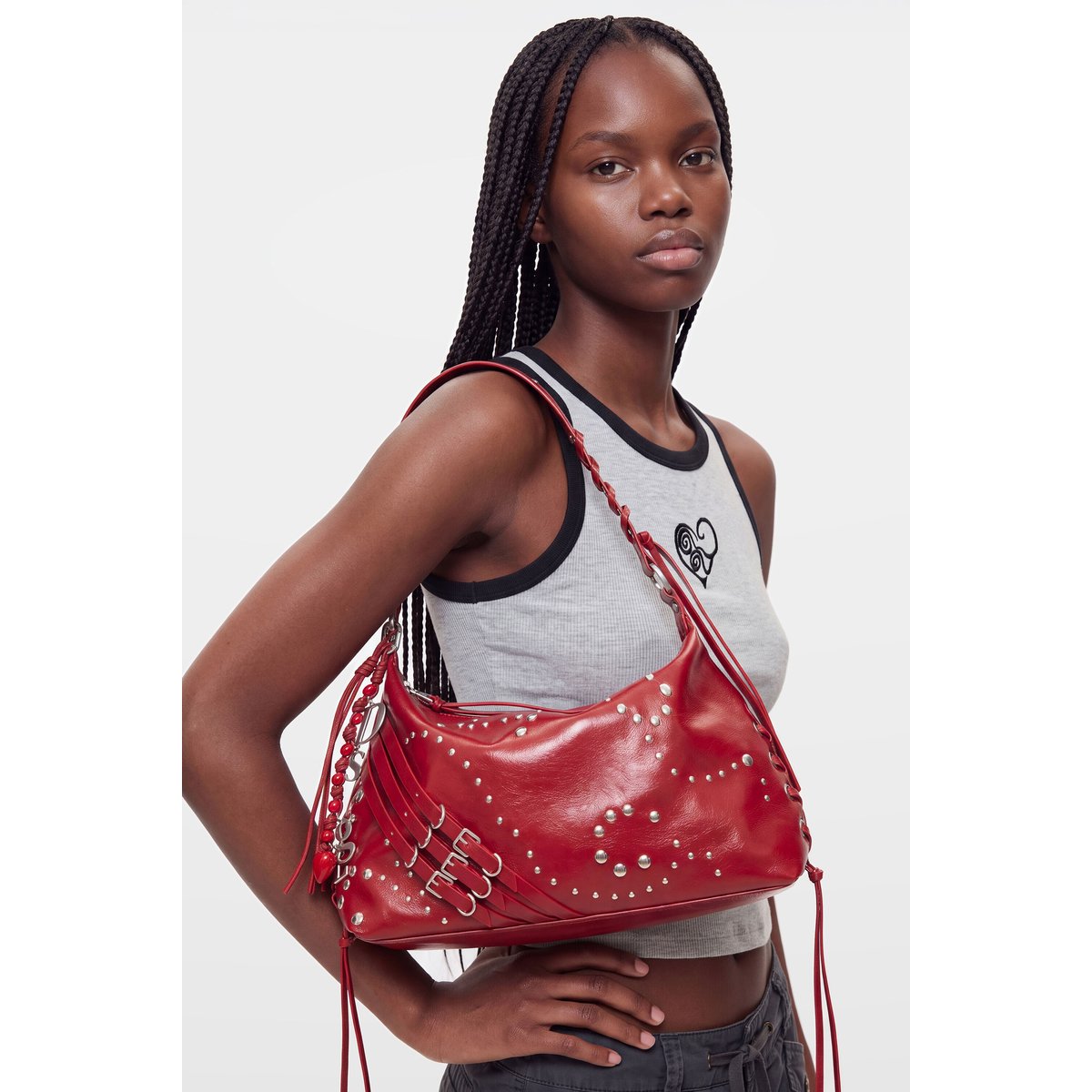 Sac effet cuir moyen rouge, DESIGUAL