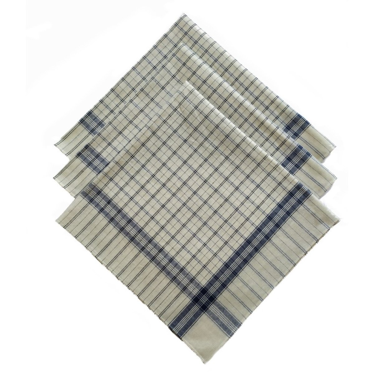 Lot de 12 mouchoirs Homme travail 47x51 100% coton beige, DECORATIE
