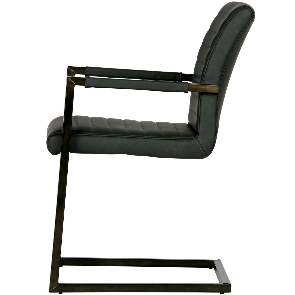 Chaises de table cuir synthétique BAS antraciet, WOOOD