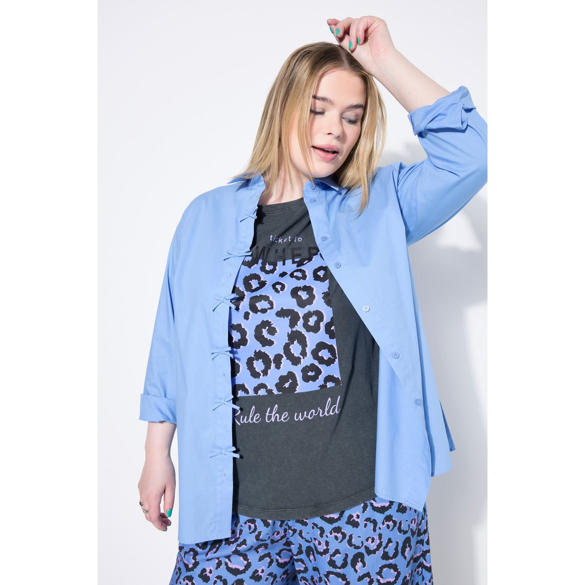 Chemisier coupe Boxy Shape bleu nuages, STUDIO UNTOLD