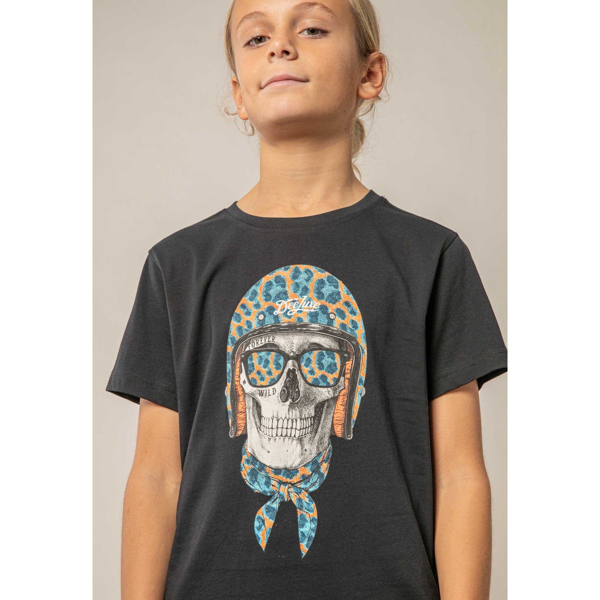 T-shirt garçon en coton WANDER black, DEELUXE