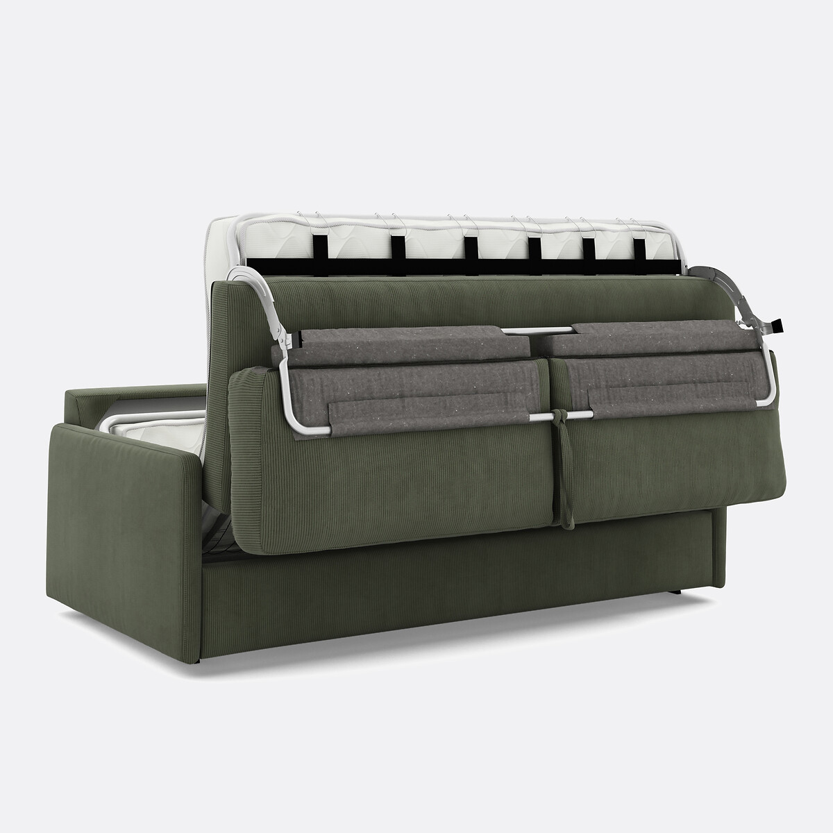 Canapé convertible, Comfort Bultex®,en velours côtelé fines cotes, MARTA vert, LA REDOUTE INTERIEURS