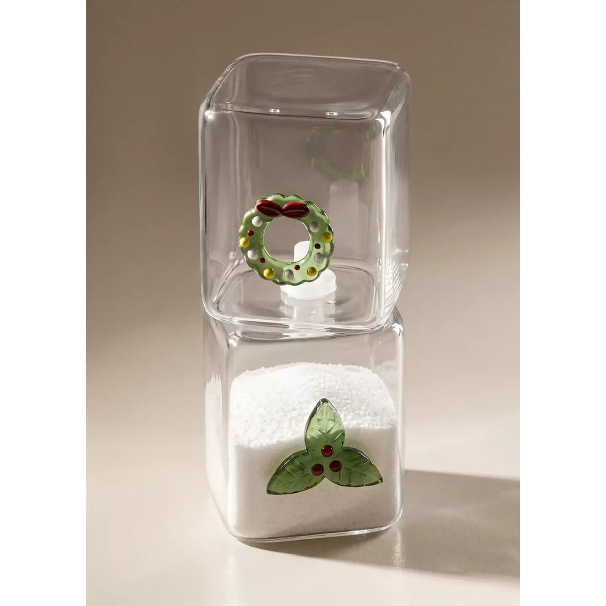 Ensemble salière et poivrière en verre avec détail de Noël rouge, MANGO HOME