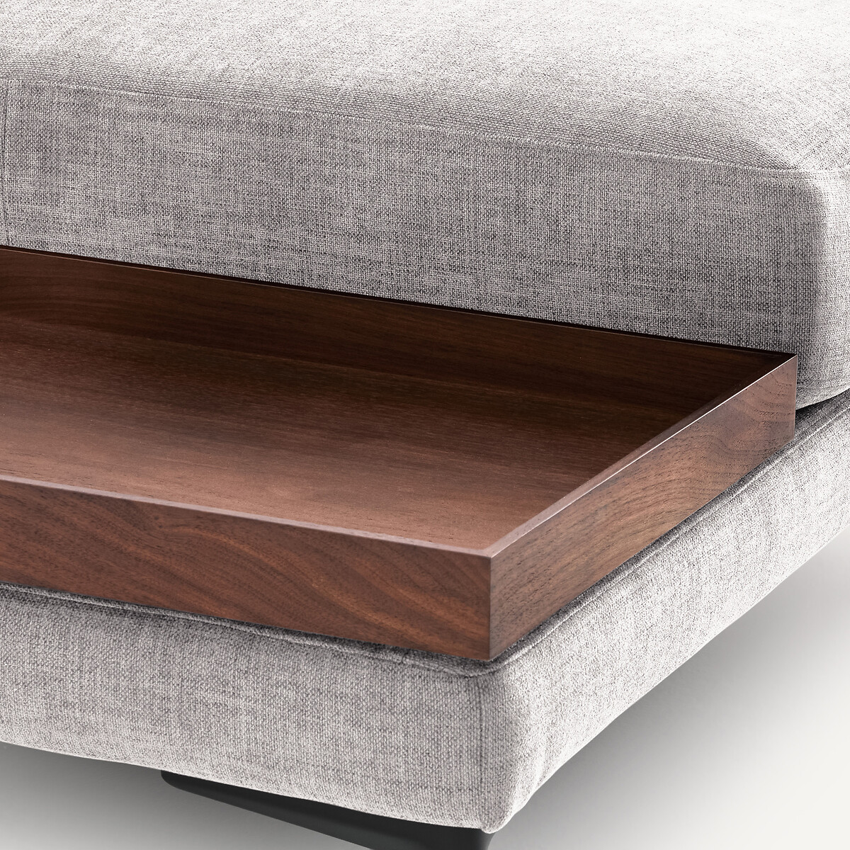 Repose-pieds avec plateau, en polyester et coton, MODERNISTE gris clair, EMMANUEL GALLINA X AM.PM