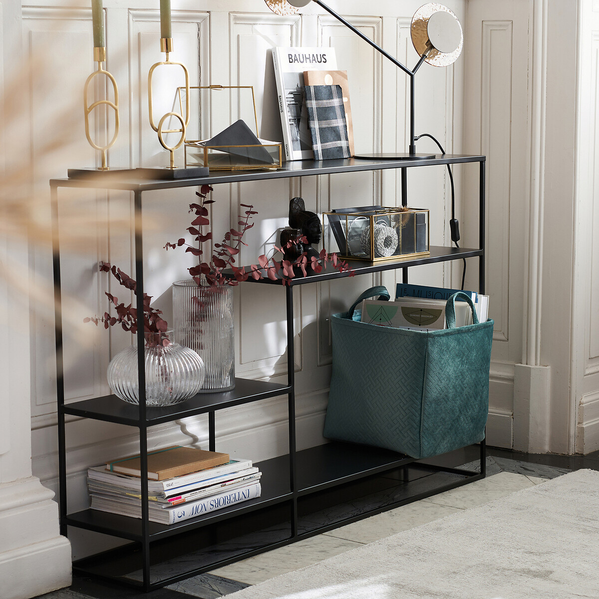 Miva Steel Asymmetric Console Table black, LA REDOUTE INTERIEURS