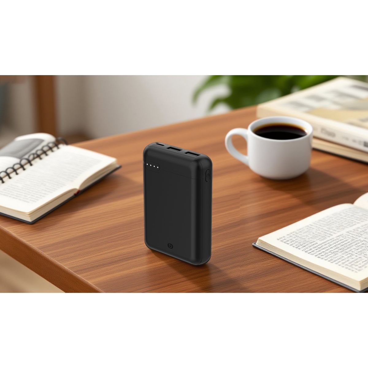 Batterie externe PowerBank 10000 MAH USBC NOIR compatible iPhone 16 15 14 13 12 Pro Max Samsung iPad Pro couleur unique, ESSENTIEL B