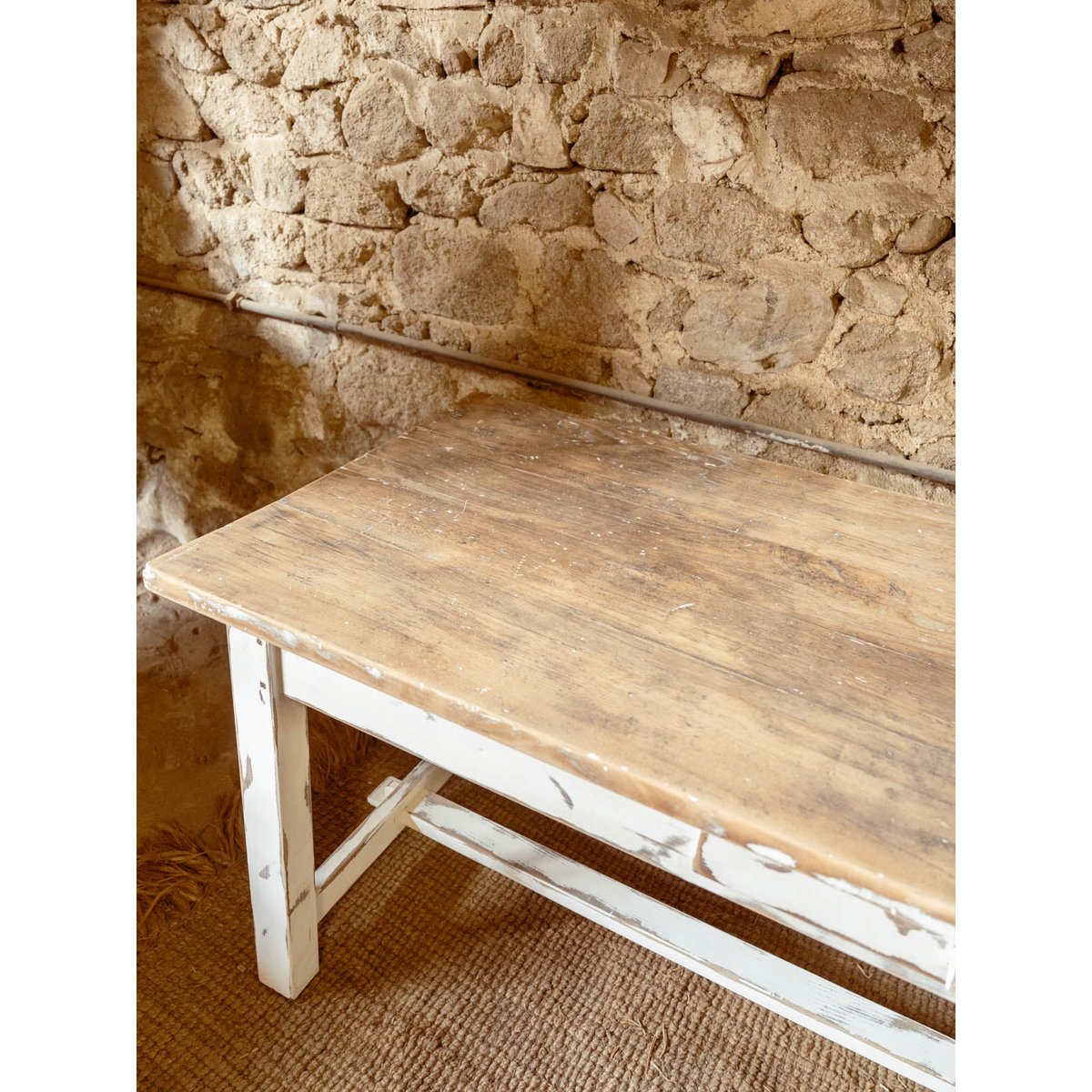 Table à manger en chêne Romy N°1541 - Bon état blanc, DEBONGOUT