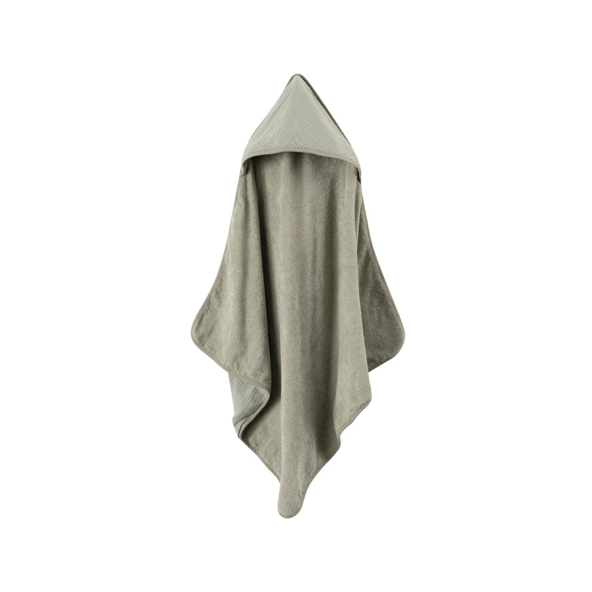 Cape de bain coton LINO sauge, CARRE BLANC
