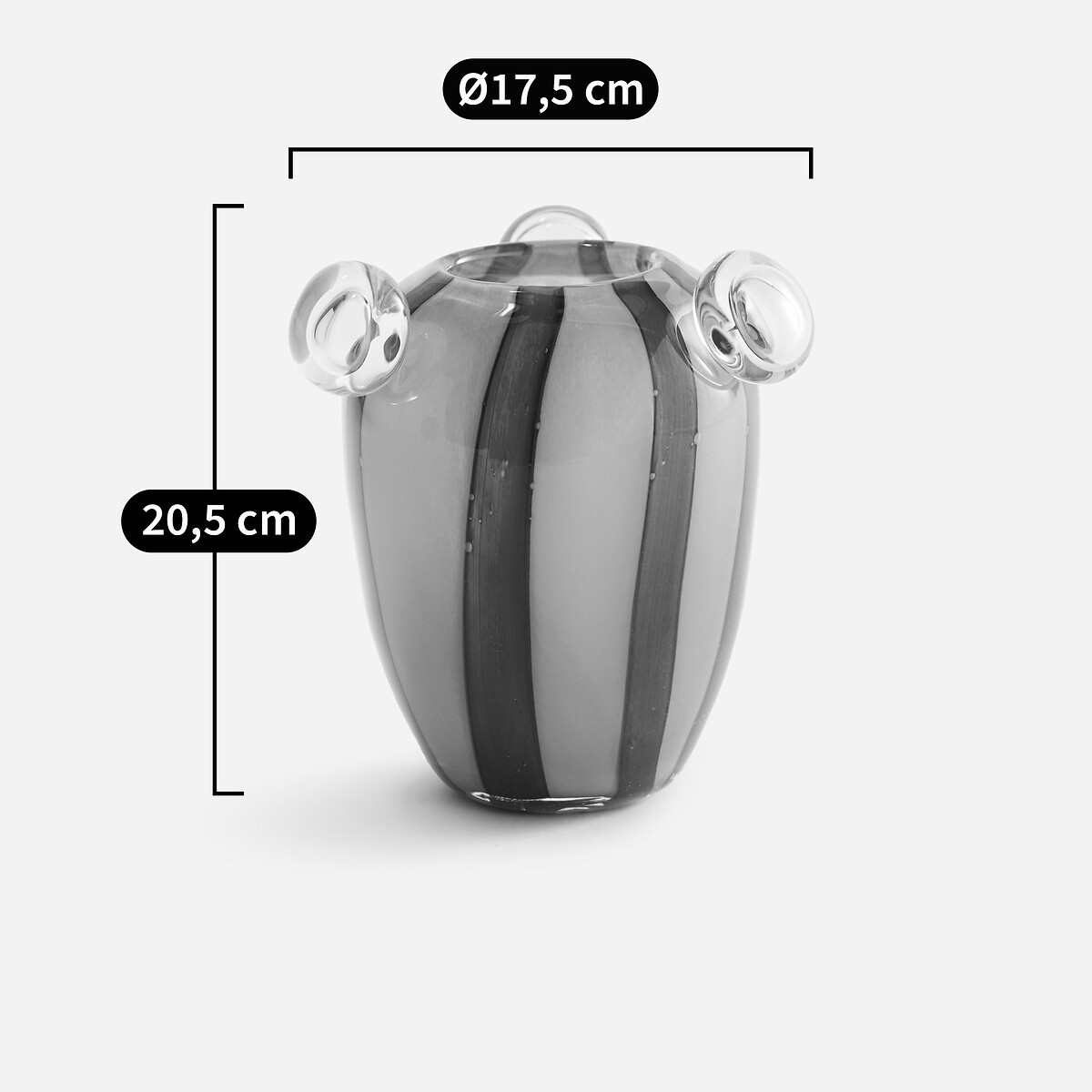 Vase en verre soufflé à 3 bulles, H20,5 cm, Celis vert, AM.PM