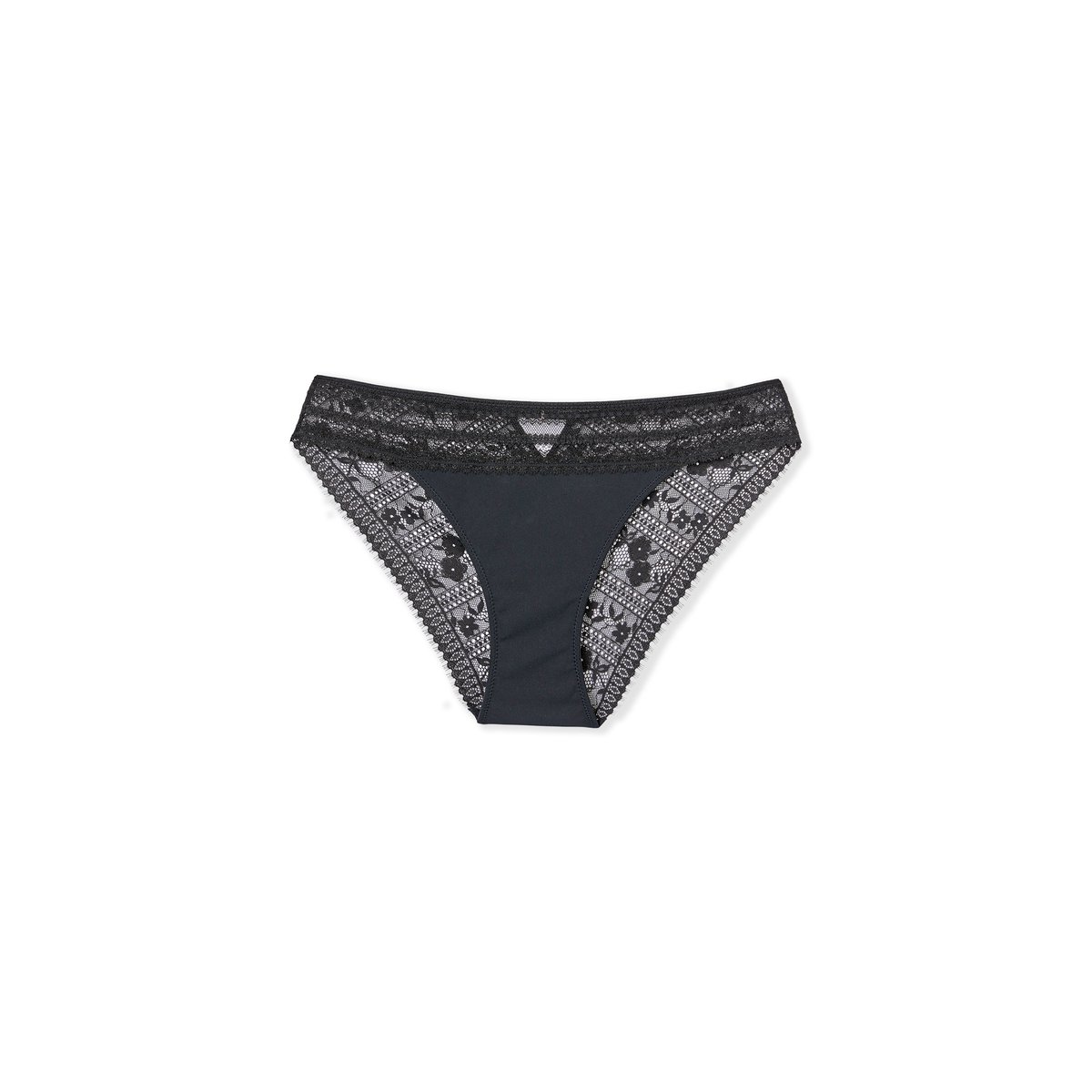 Culotte en dentelle et microfibre AURA noir, ETAM