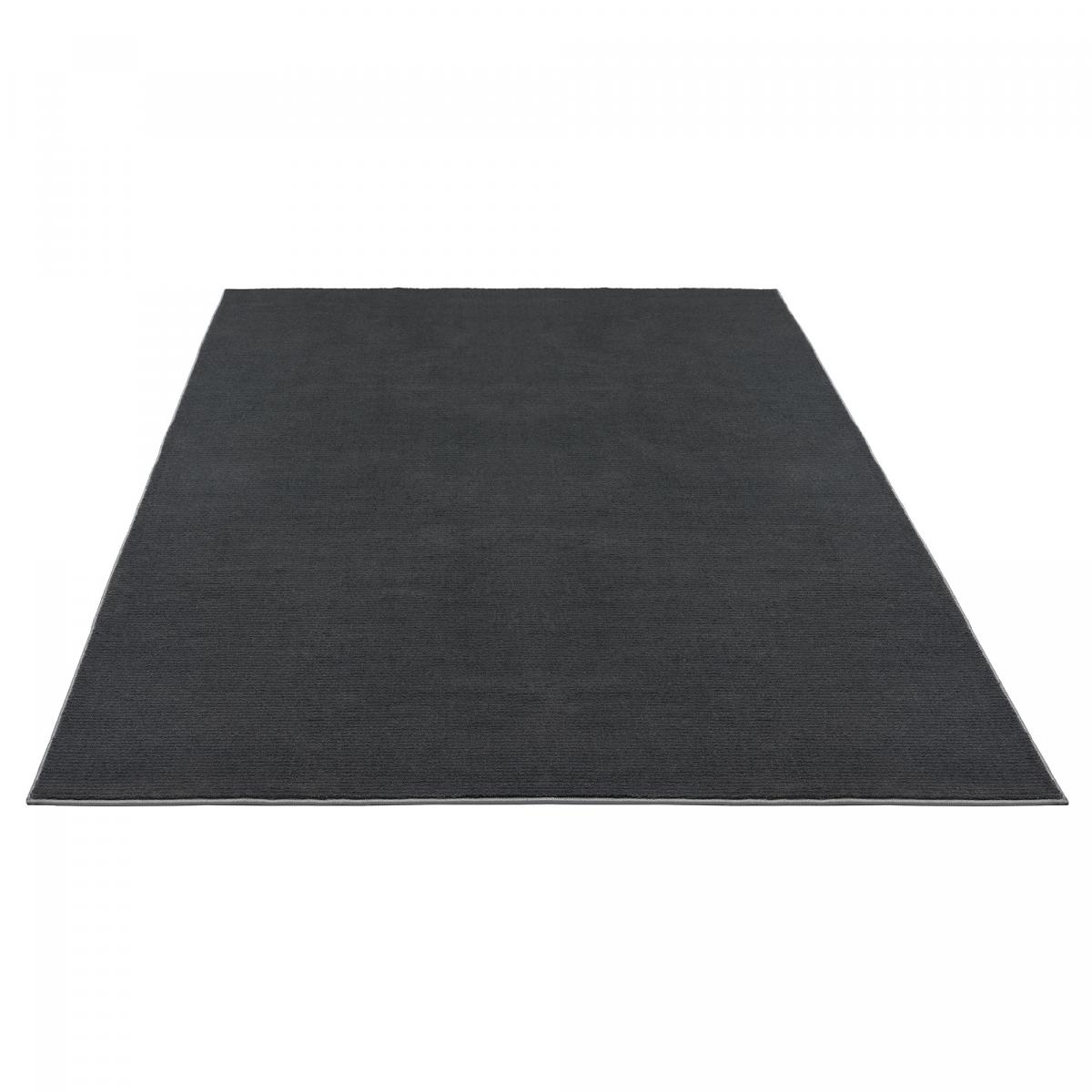 Tapis salon et chambre tissé motif uni UNYLE anthracite, UN AMOUR DE TAPIS
