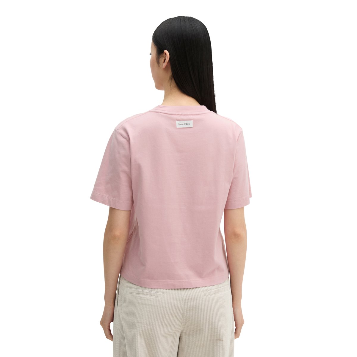 T-shirt à logo, coupe décontractée en coton bio issu de sources renouvelables vieux rose, MARC O'POLO